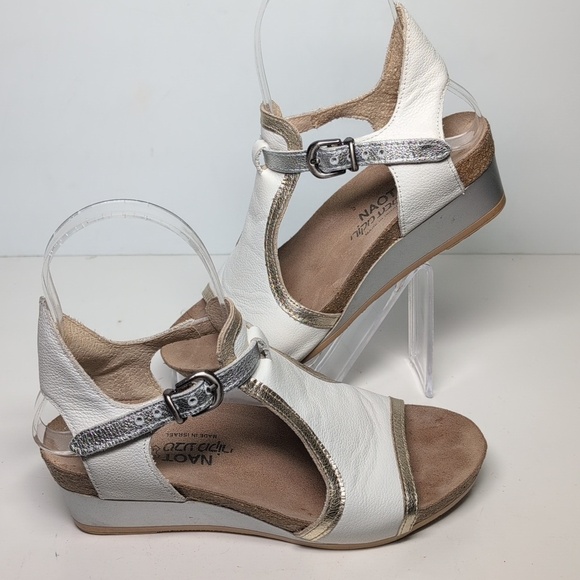 Naot Fiona white wedge sandals womans size 4-4.5 EU 35 - Picture 6 of 16